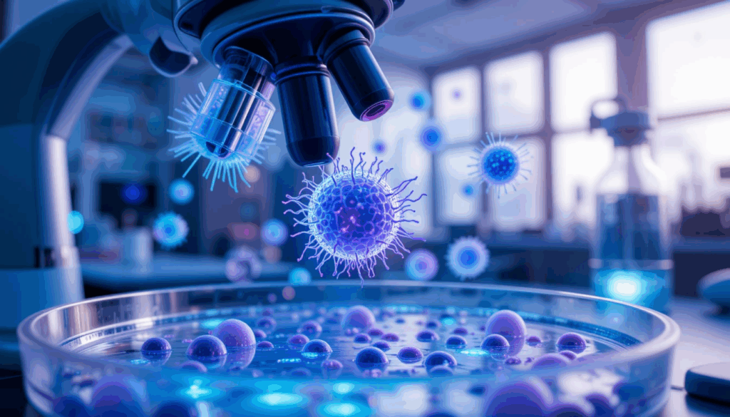 Microscopic view of human mesenchymal stem cells used in regenerative therapy